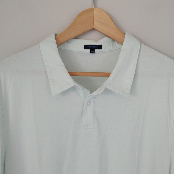 Patrick Assaraf Silk Cotton 2 Button Polo T-Shirt Size XXL Light Mint - Picture 5 of 16